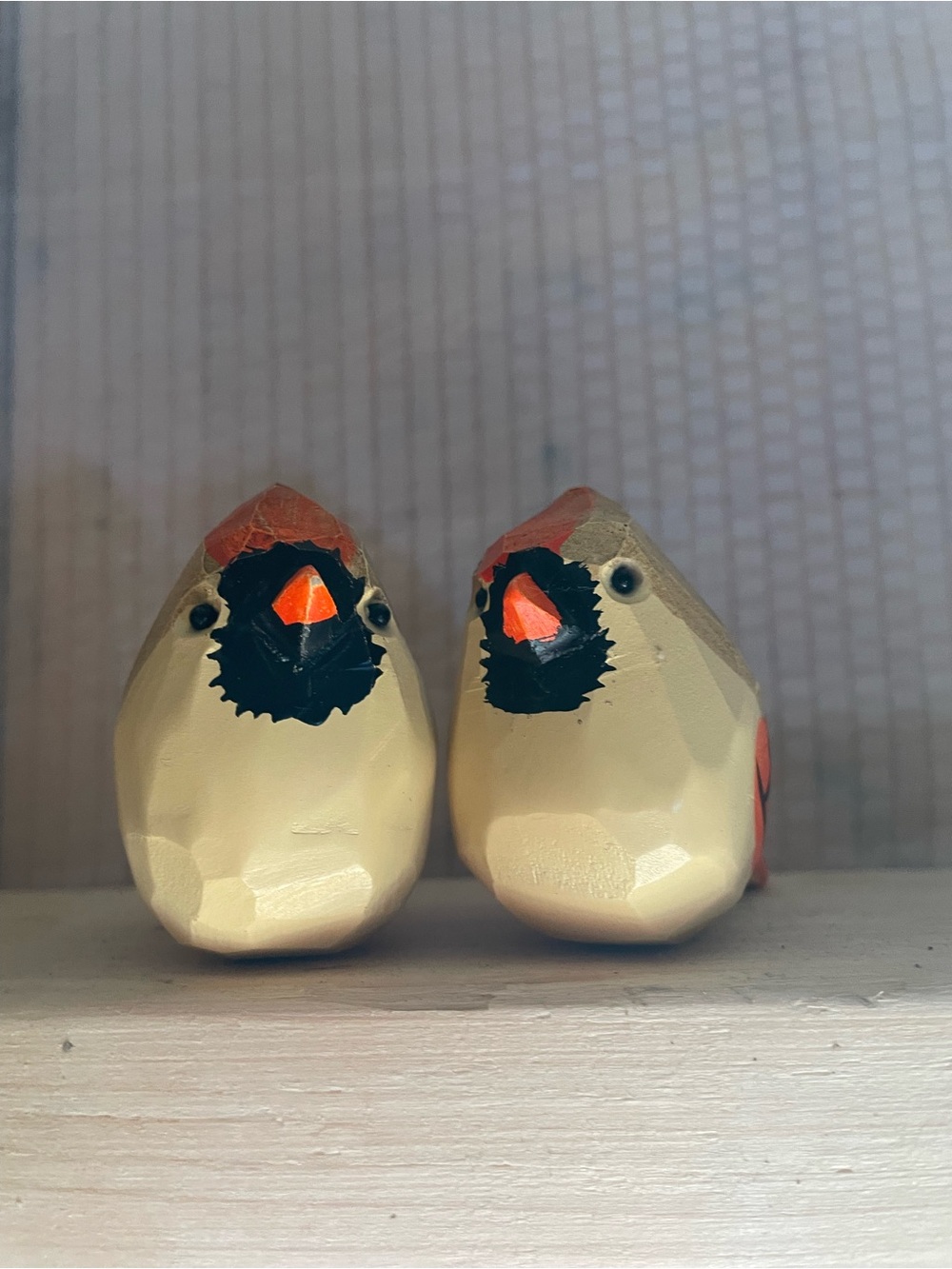 Handcarved Wooden Bird Set - Yellow and Orange
